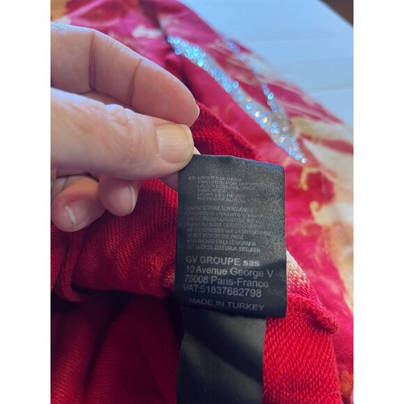 Avenue George V Paris men’s Red bleach art Leopard Hooded Sweatshirt S hoodie - Picture 10 of 16